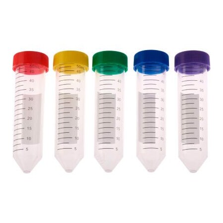 Celltreat CELLTREAT 50ml Centrifuge Tube, Assorted Color Cap, Resealable Bag, Sterile, 500/Case 230421A